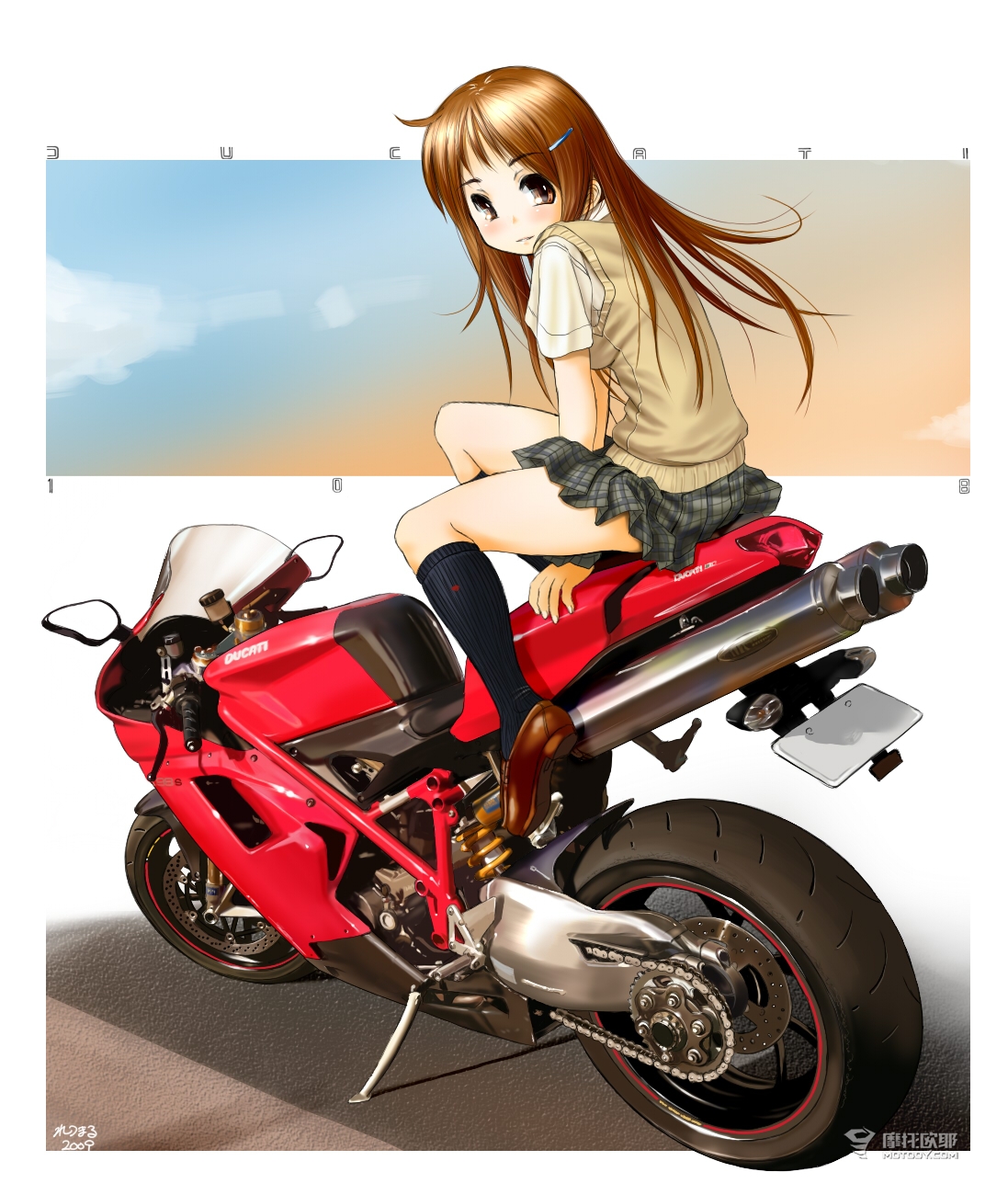 铃木250摩托车。漫画创作_布小懂-站酷ZCOOL